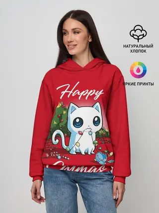 Женское худи / Happy Catmas