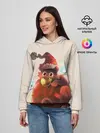 Женское худи / Новогодний кот