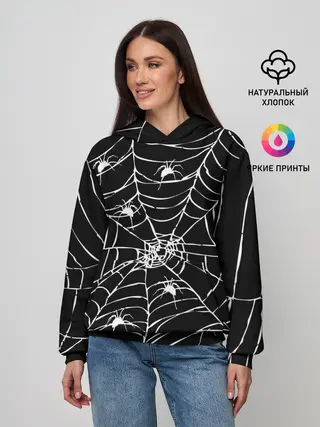 Женское худи / Паутина с пауками