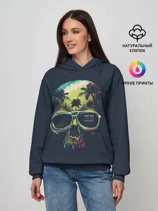 Женское худи / Череп в тропиках