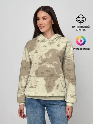 Женское худи / Карта мира