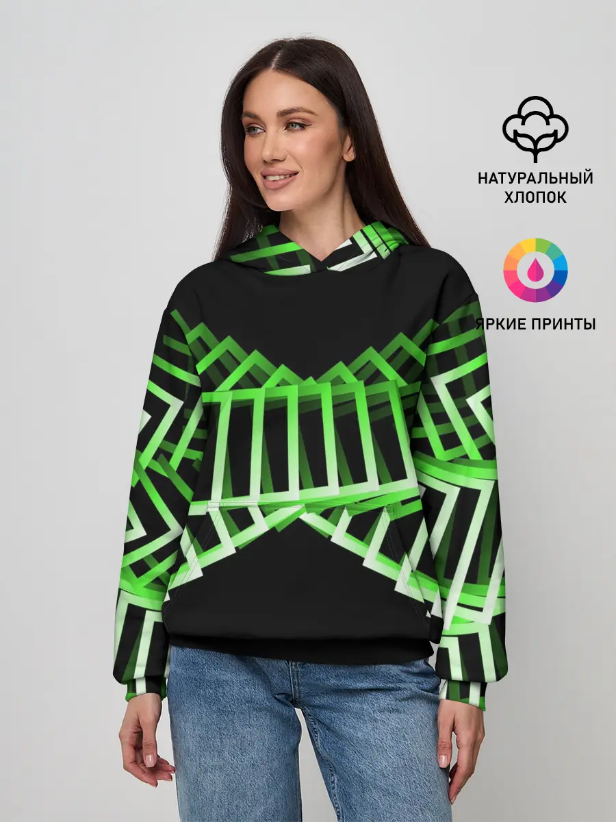 Женское худи / Неоновые квадраты