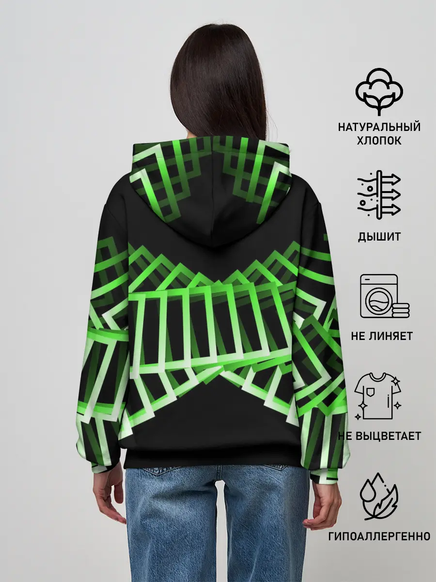 Женское худи / Неоновые квадраты