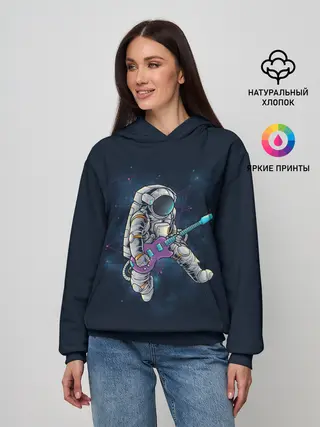 Женское худи / Космонавт с гитарой
