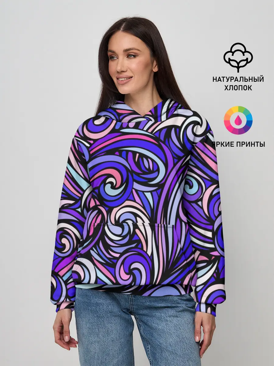 Женское худи / Волны