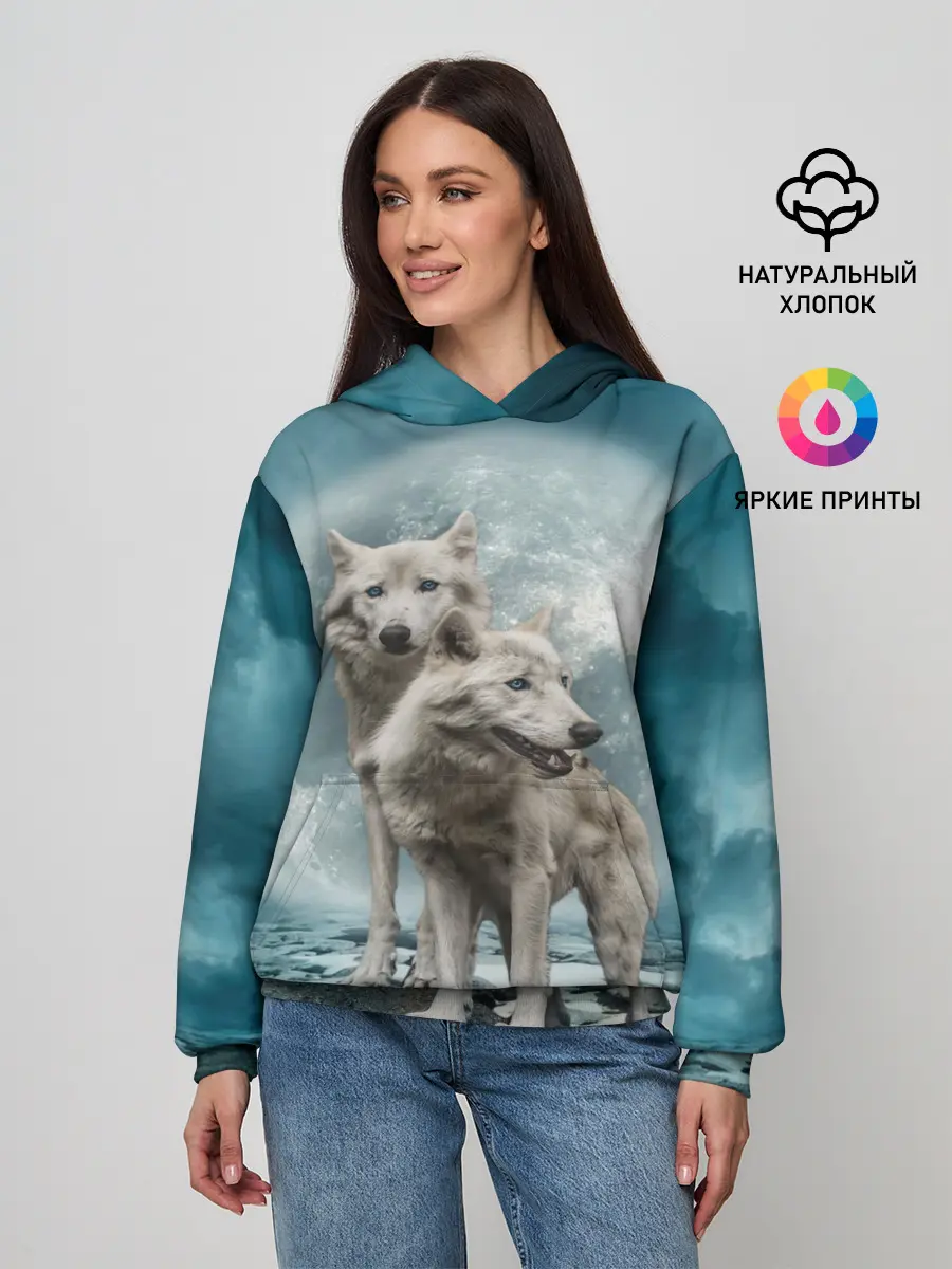 Женское худи / Волки альбиносы