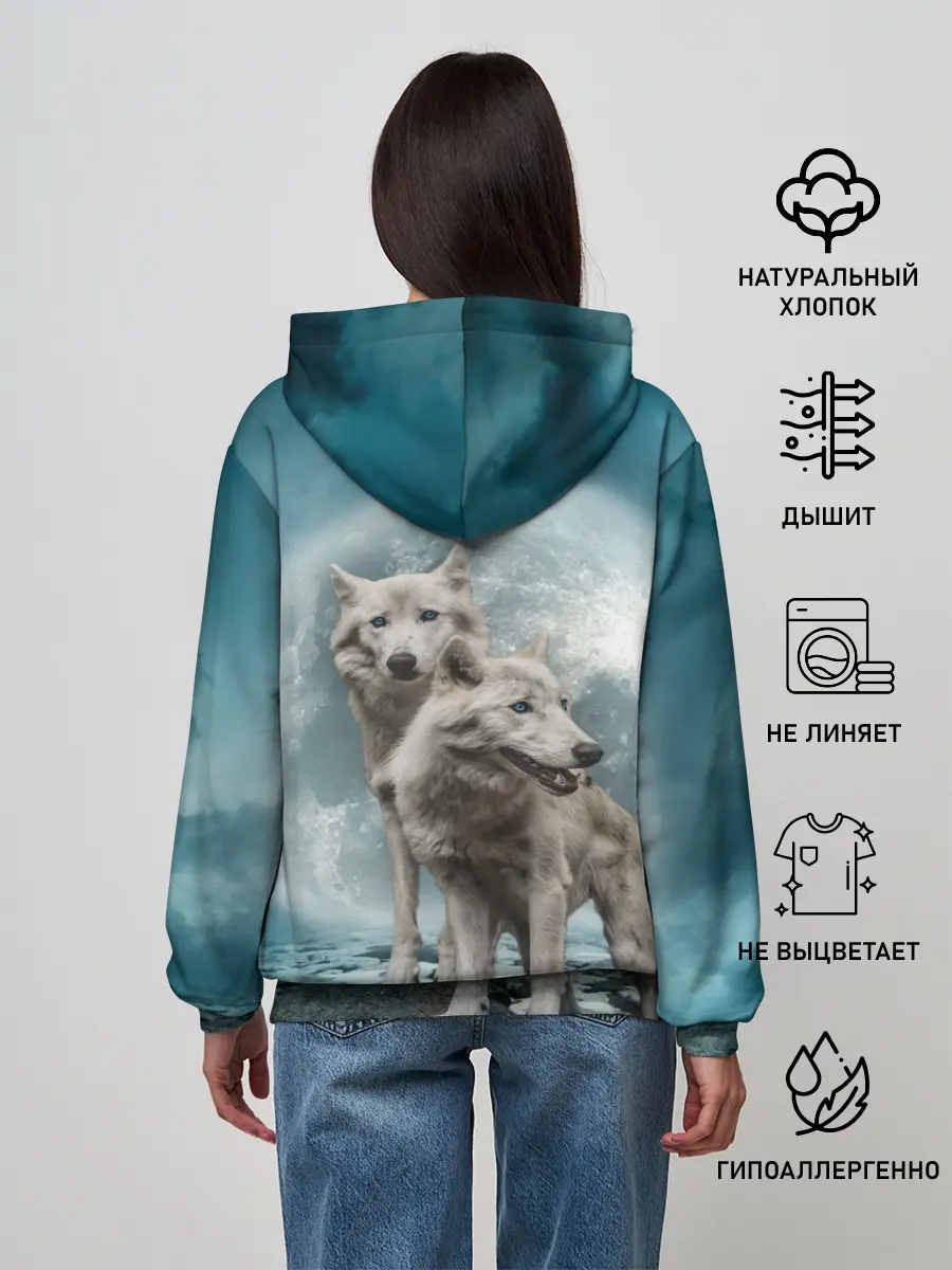 Женское худи / Волки альбиносы