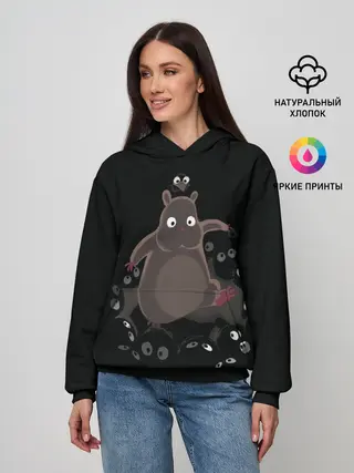 Женское худи / Хомяк Боо и пыльные зайчики