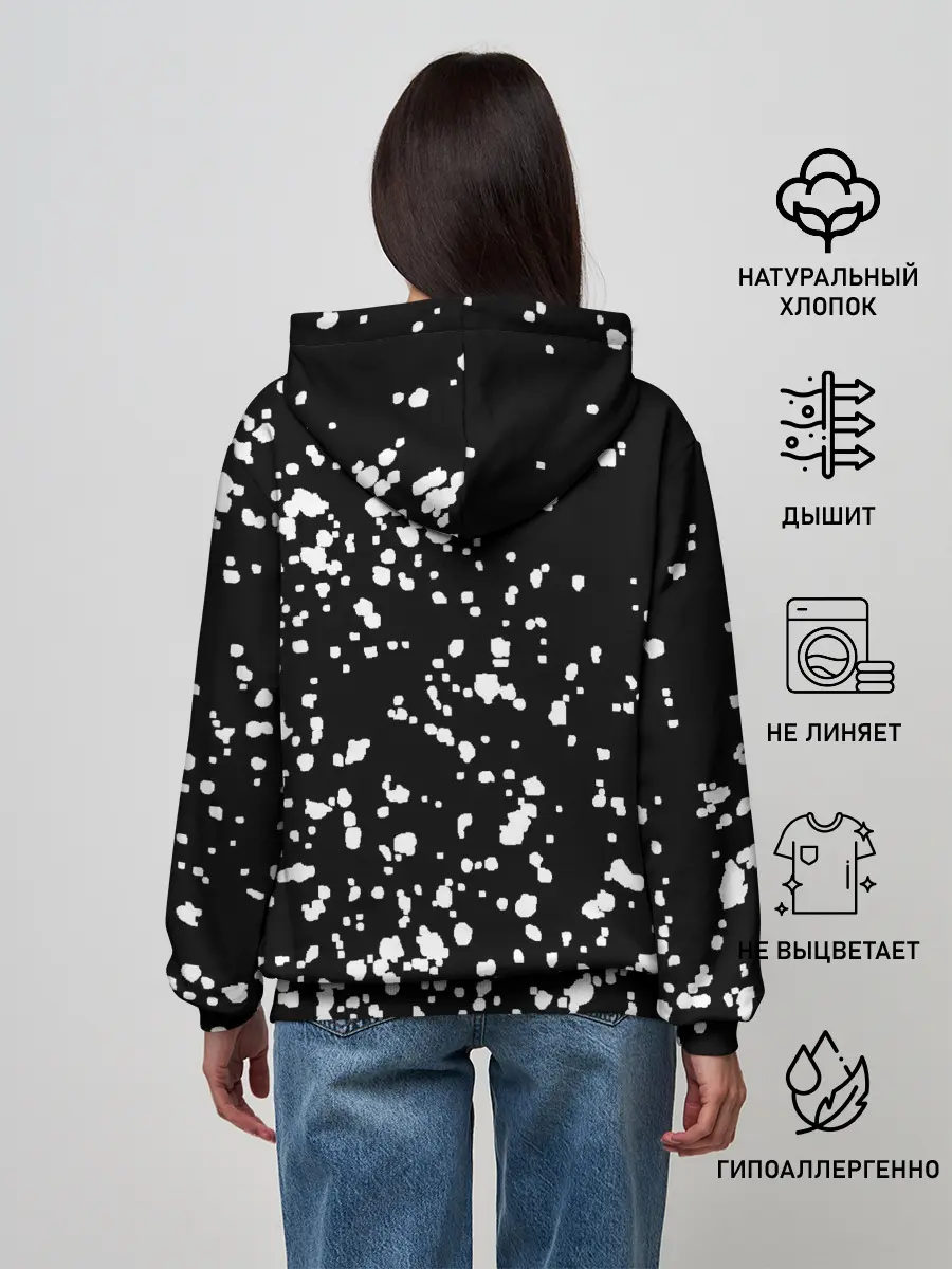 Женское худи / Каллиграфия на чёрном фоне