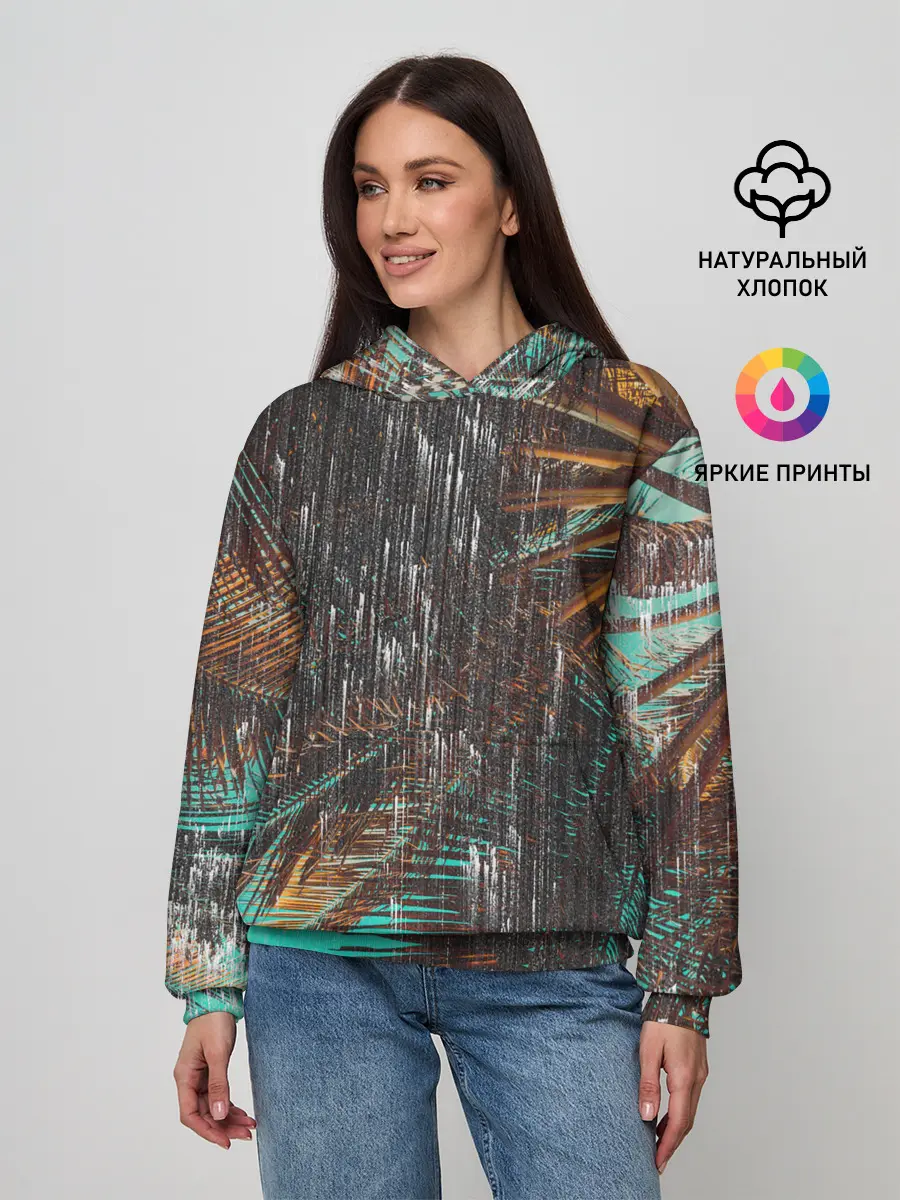 Женское худи / Palm glitch art