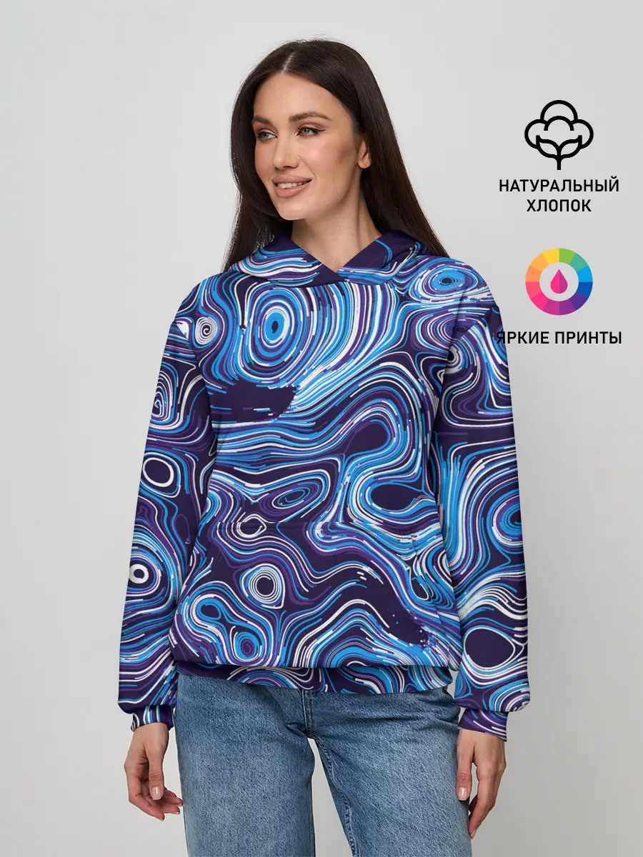 Женское худи / Синие линии