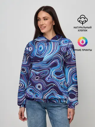 Женское худи / Синие линии