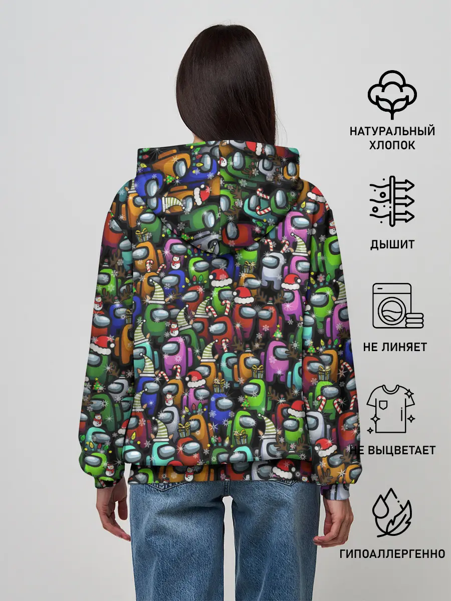 Женское худи / Among Us. С Новым Годом!