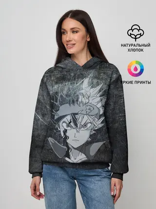 Женское худи / Лицо Астера на состаренном черном фоне