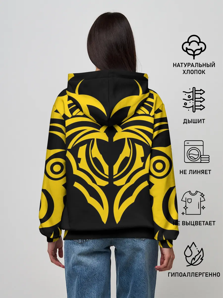Женское худи / Узор жёлтый