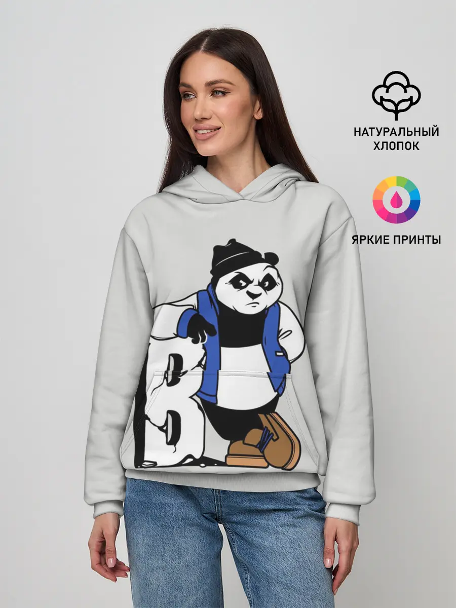 Женское худи / Серьёзная Панда