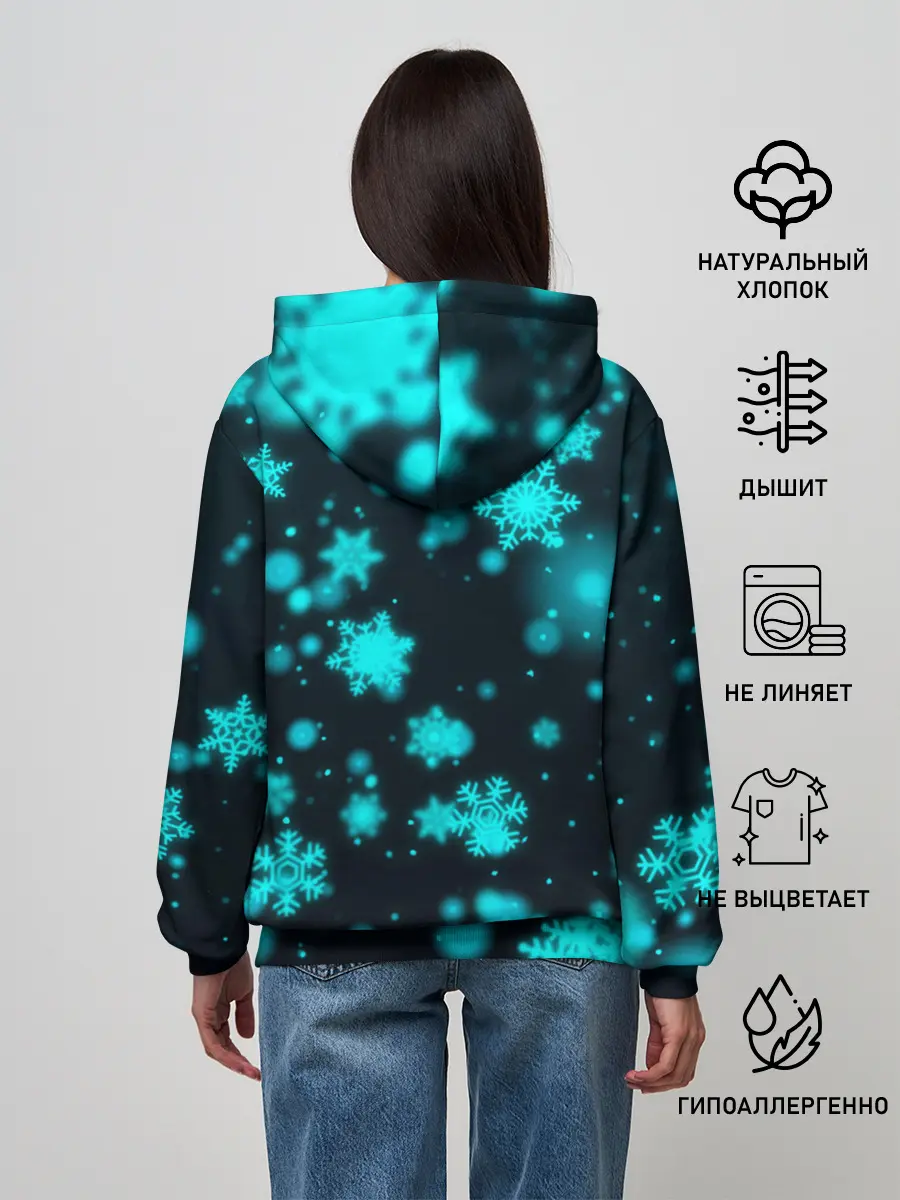 Женское худи / Новогодний пингвин