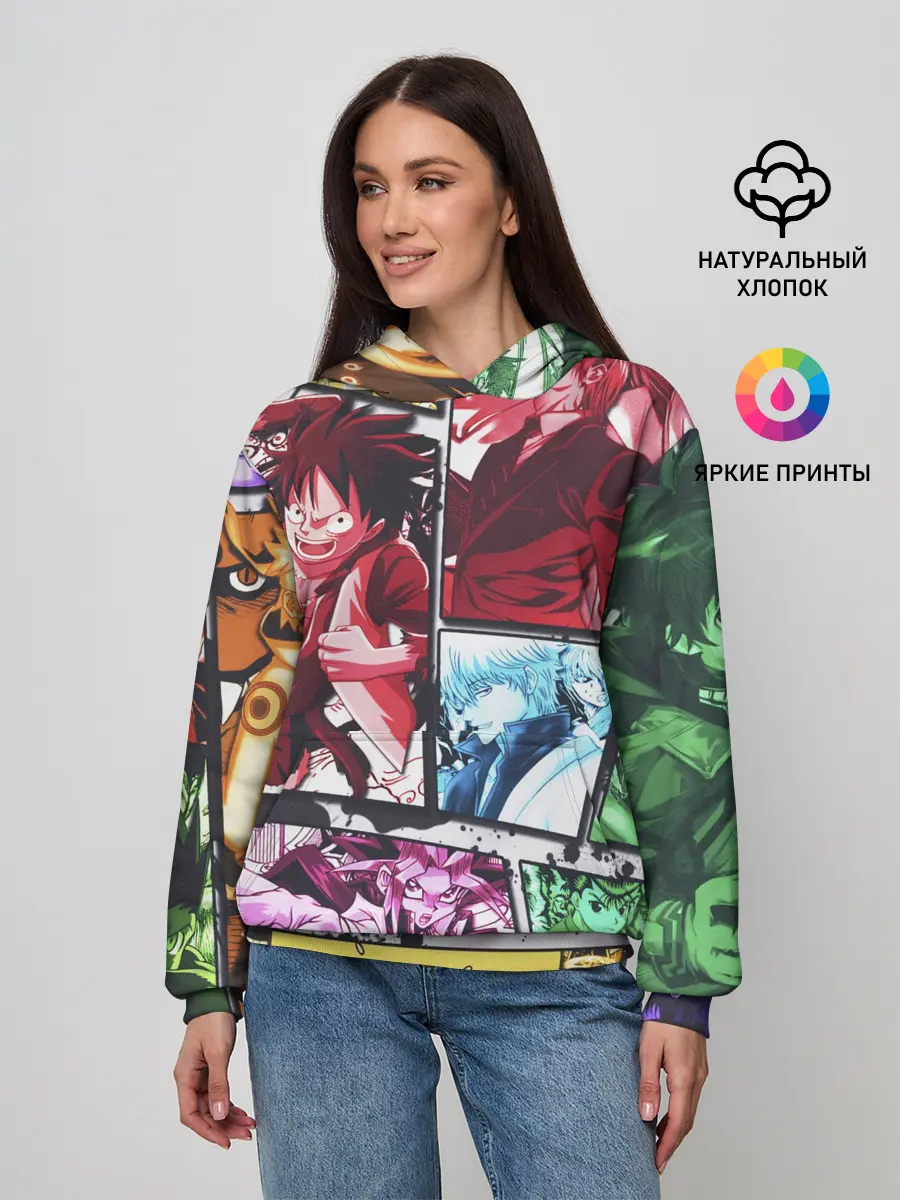 Женское худи / EPIC MAIN ANIME CHARACTERS 3D!