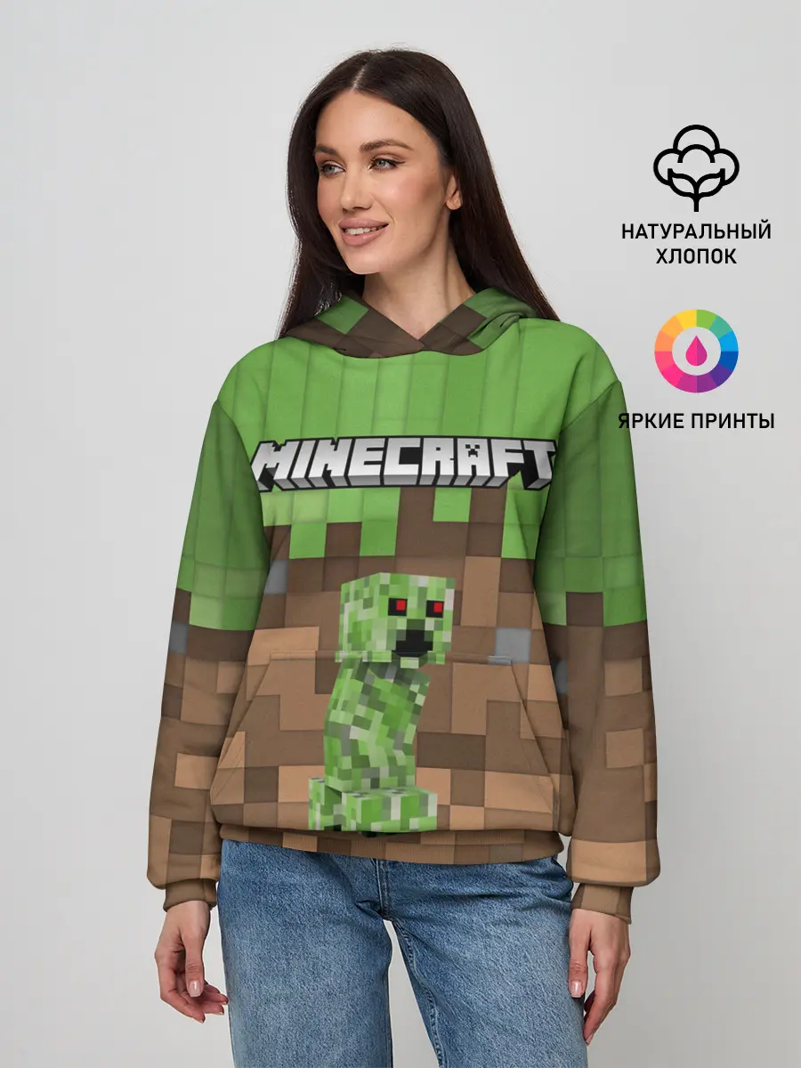 Женское худи / MineCraft | Крипер