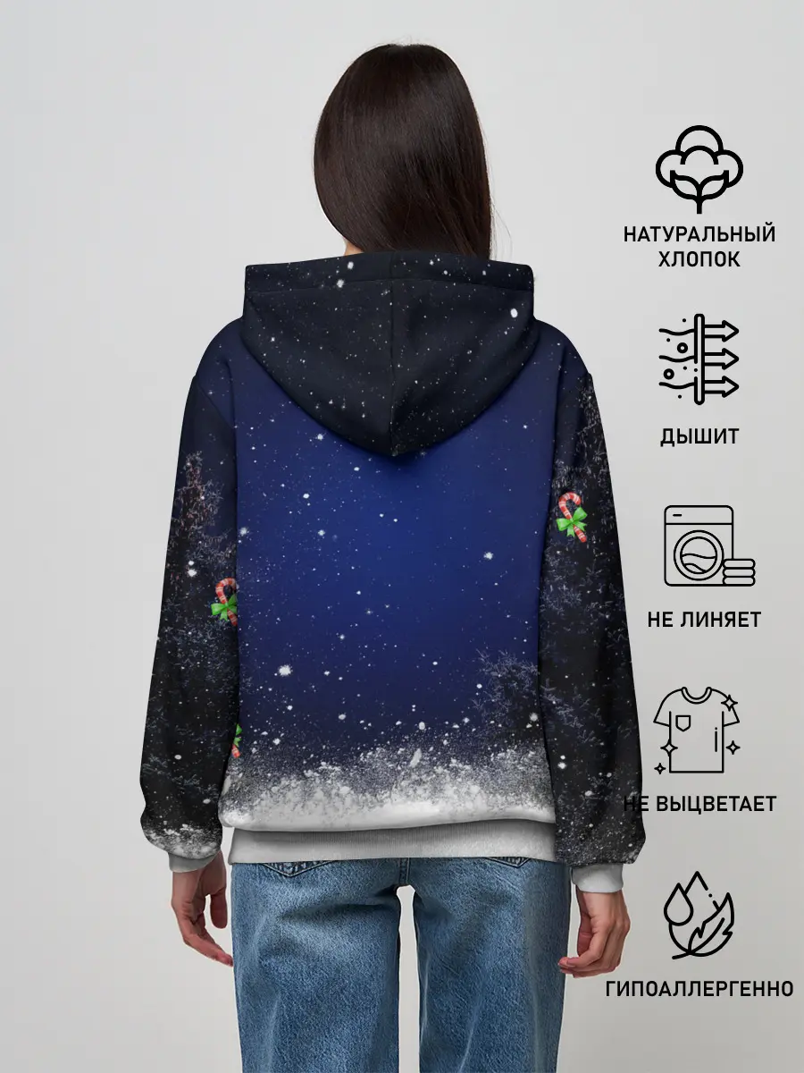 Женское худи / Новогодний Кот