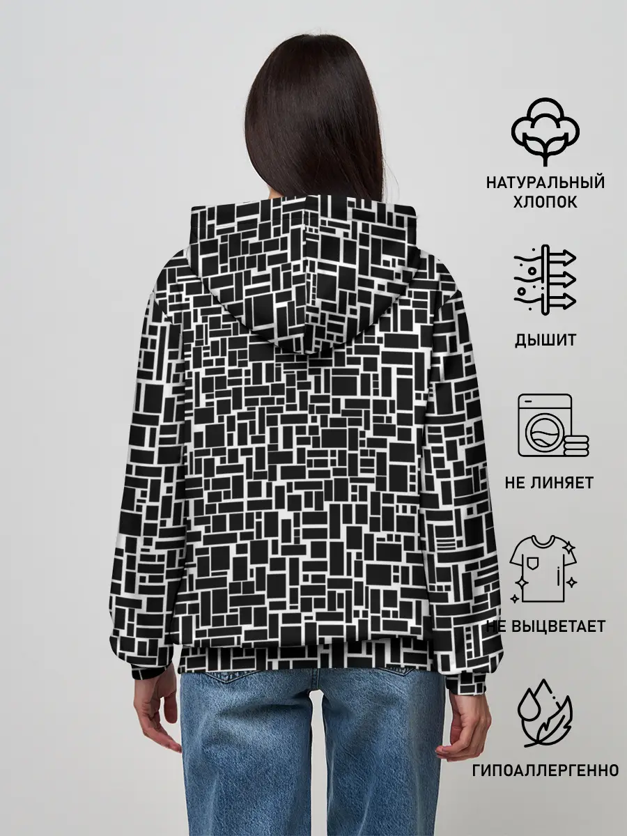 Женское худи / Геометрия ЧБ.Black & white