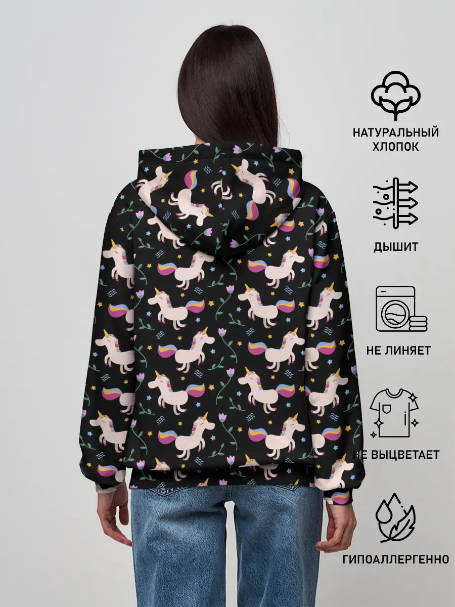 Женское худи / Unicorns pattern
