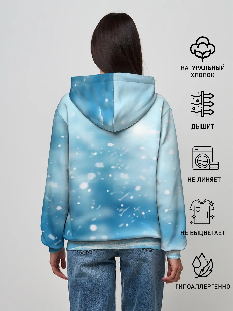 Женское худи / Зимний мишка в реалиях 2020 г.