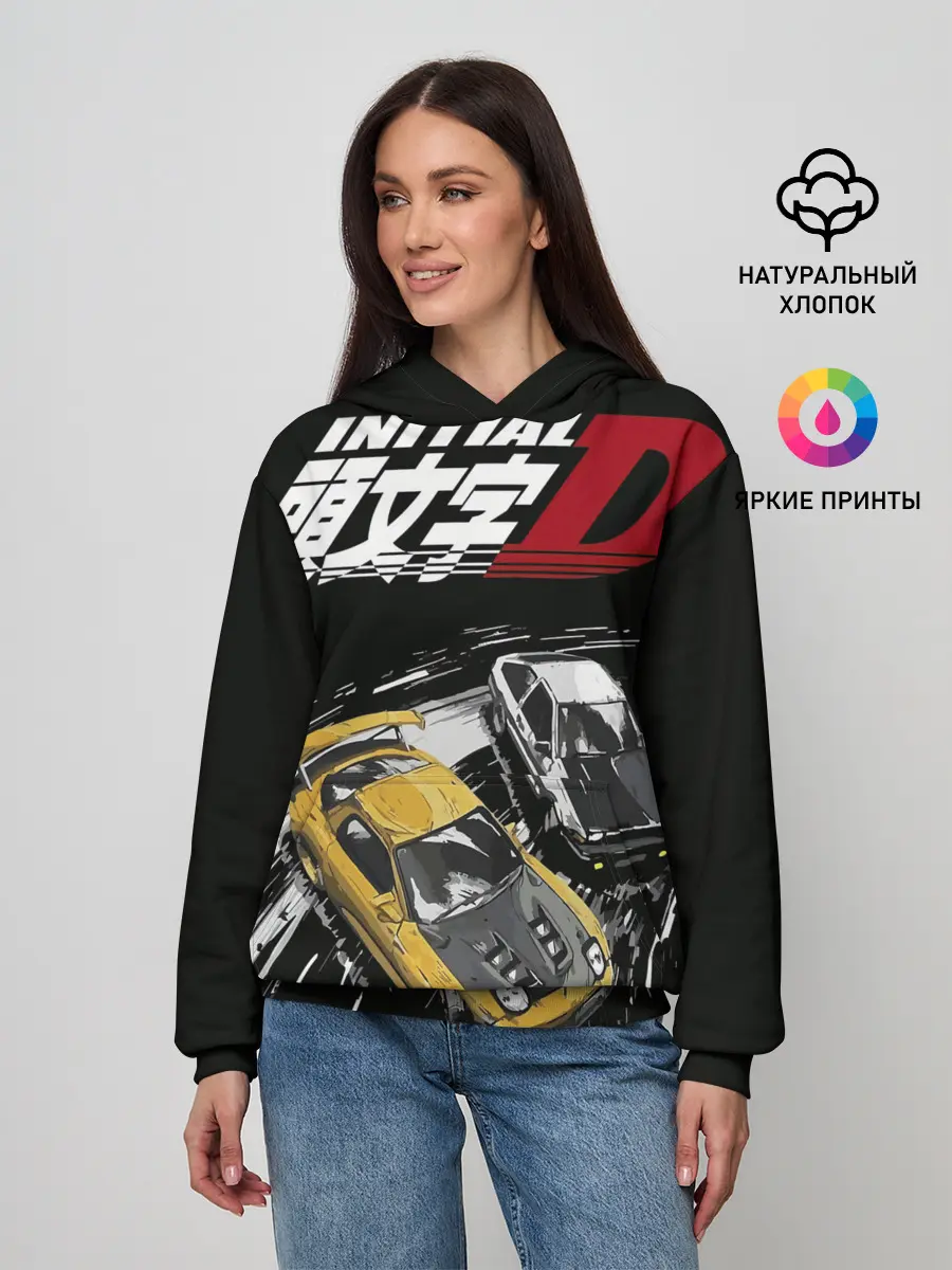Женское худи / Initial D две машины