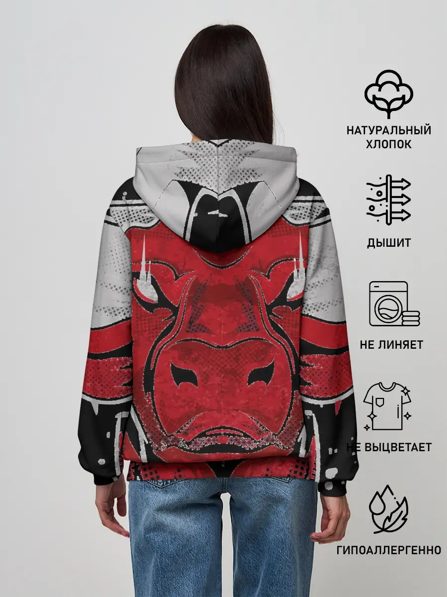 Женское худи / Красный бык