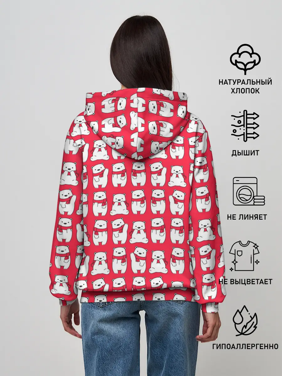 Женское худи / Мишки в шарфиках