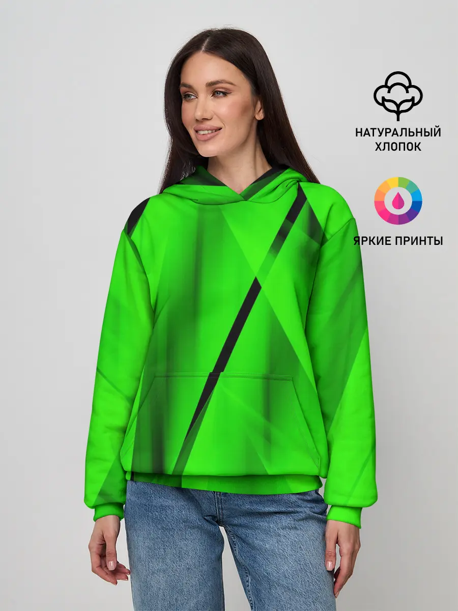 Женское худи / Зеленый неон