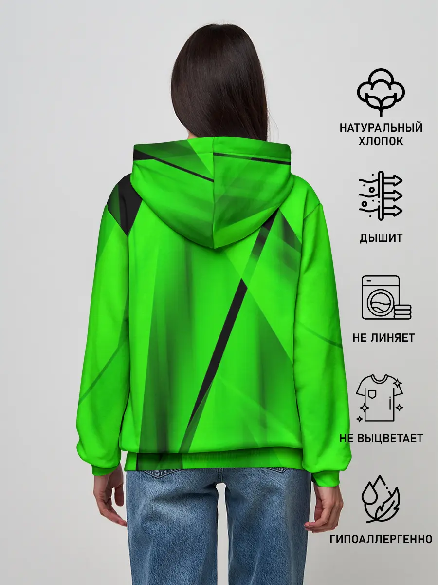 Женское худи / Зеленый неон
