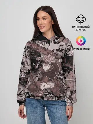 Женское худи / ASTA manga monochrome pages