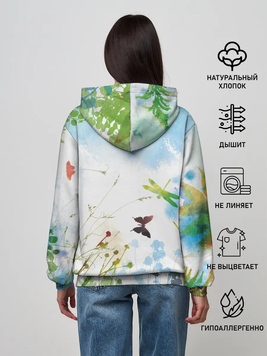 Женское худи / Summer акварель