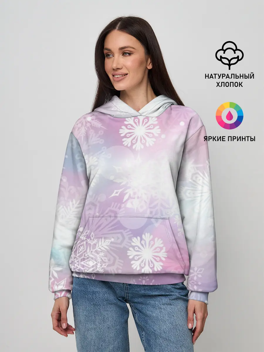 Женское худи / снежинки