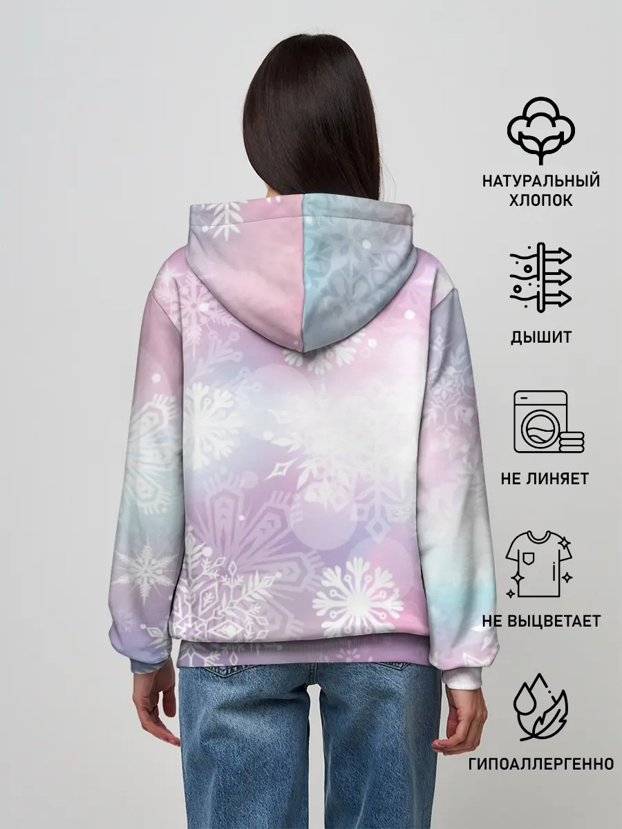 Женское худи / снежинки