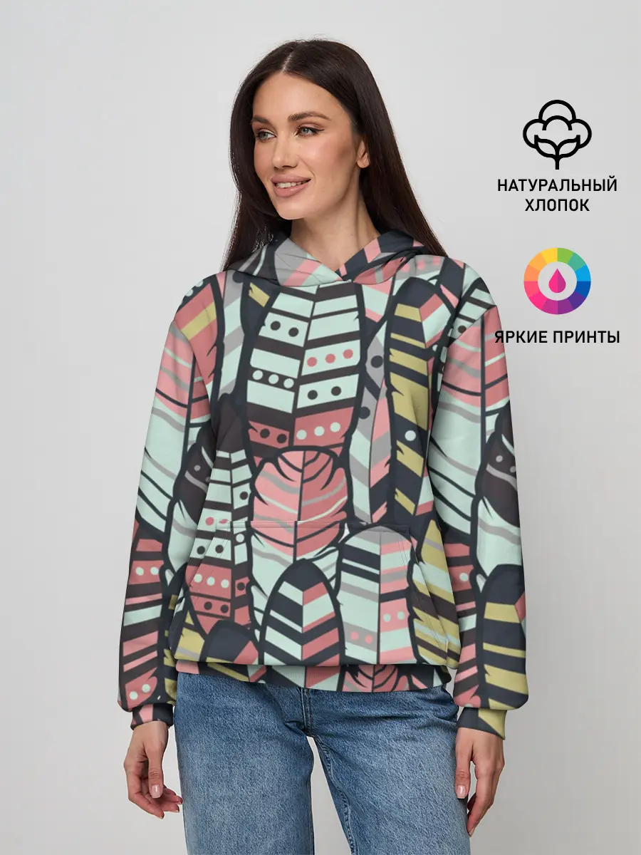 Женское худи / Индейские перья