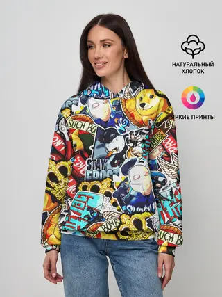 Женское худи / CS GO STICKERBOMBING