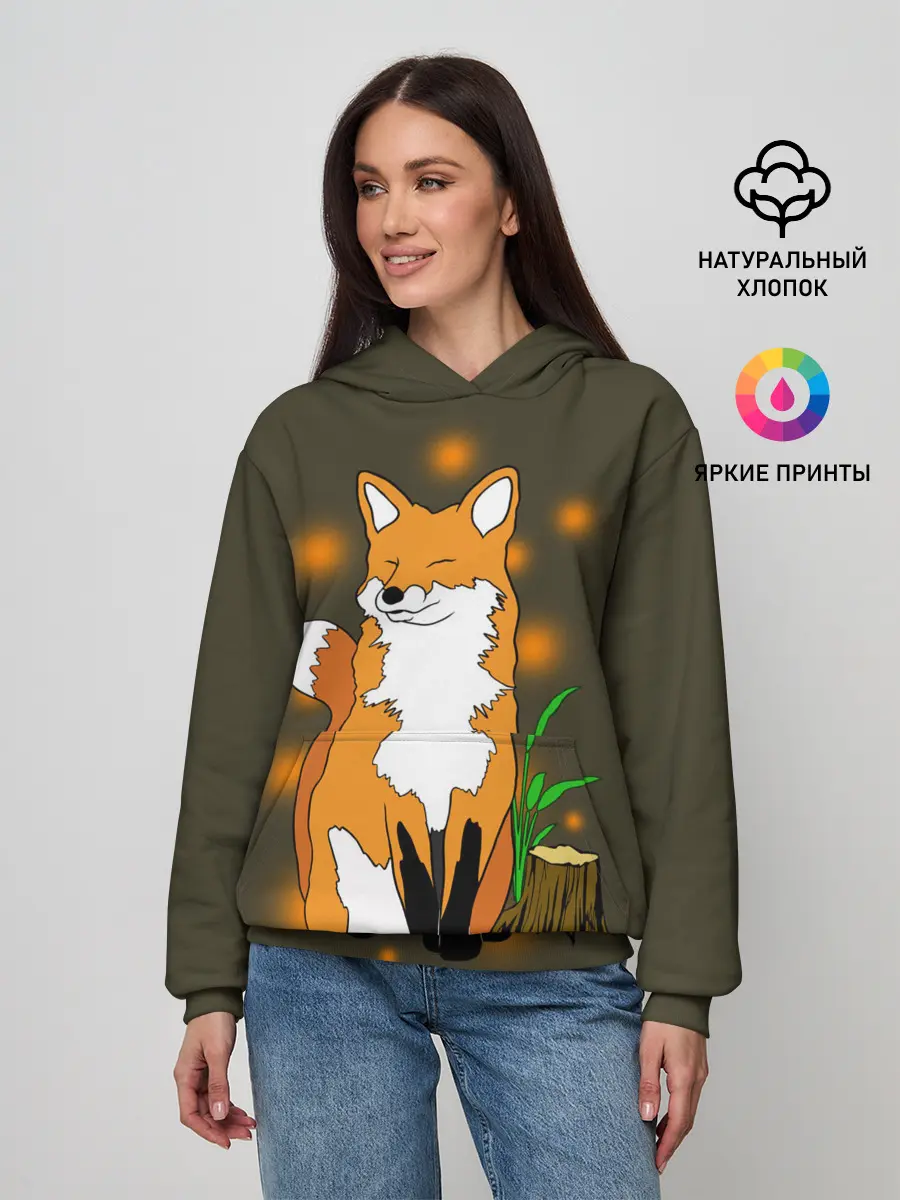 Женское худи / Лиса в лесу