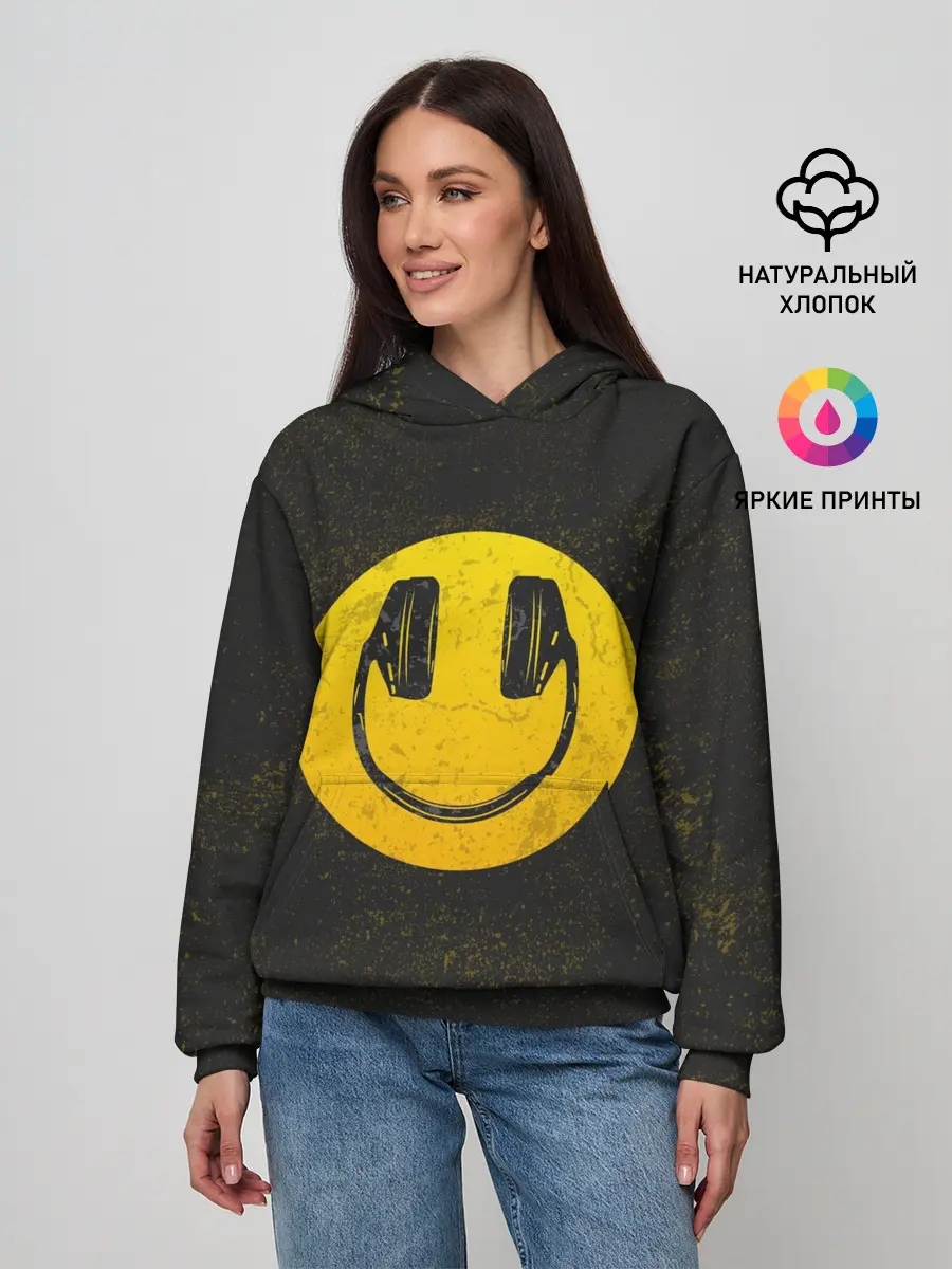 Женское худи / Наушники Смайл