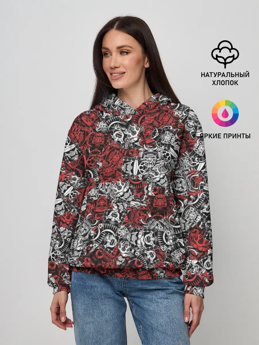 Женское худи / Красные и Белые самураи