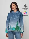 Женское худи / Снежинки в лесу