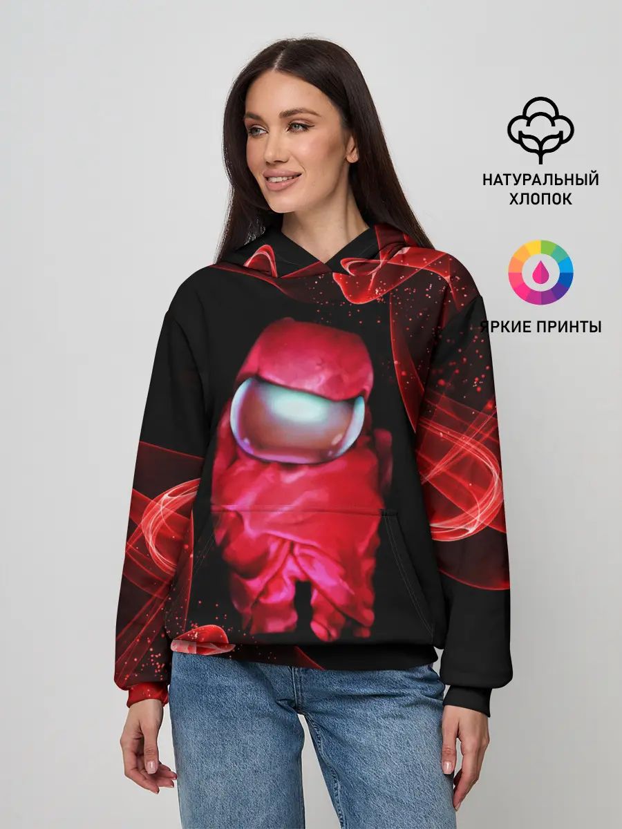 Женское худи / AMONG US - КРАСНЫЙ