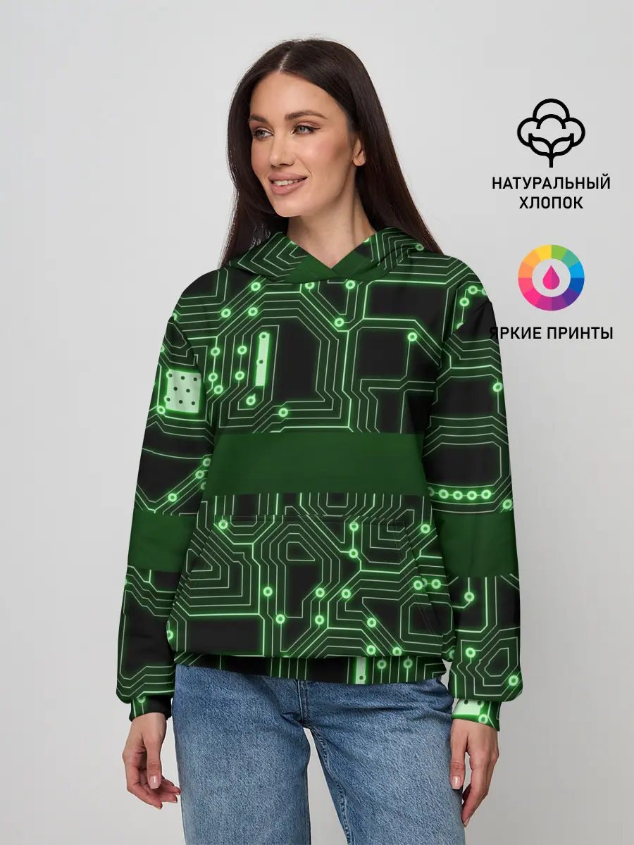 Женское худи / Неоновая схема