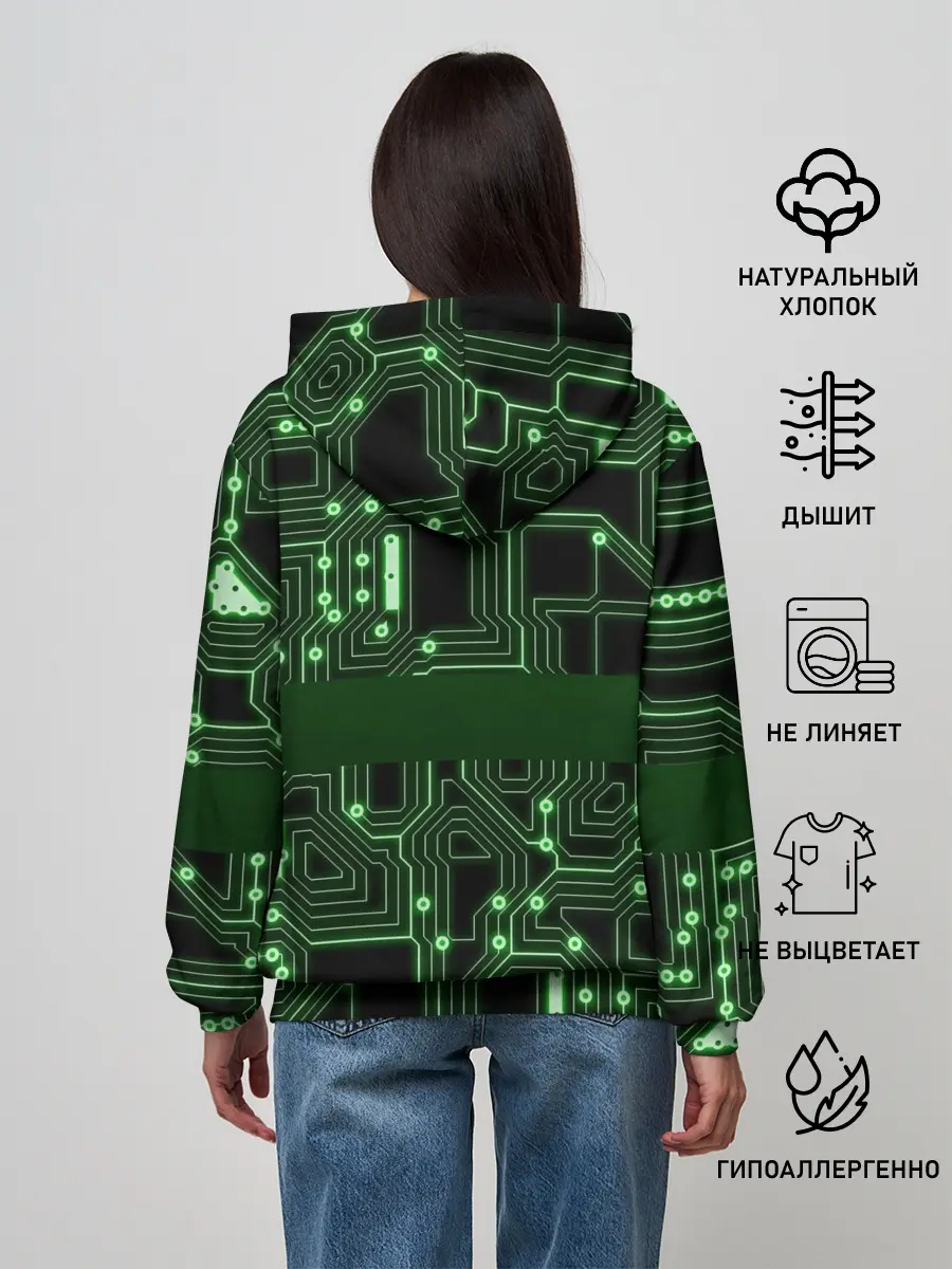 Женское худи / Неоновая схема