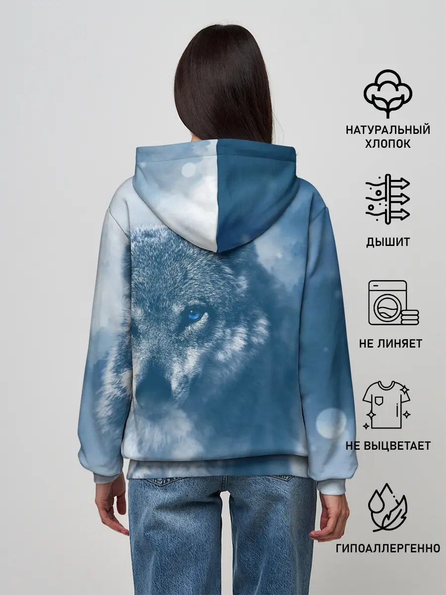 Женское худи / Красивый волк