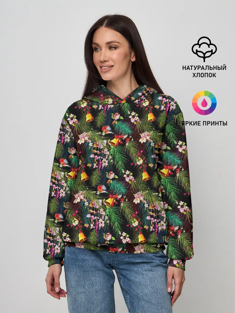 Женское худи / Новогодняя Ёлка