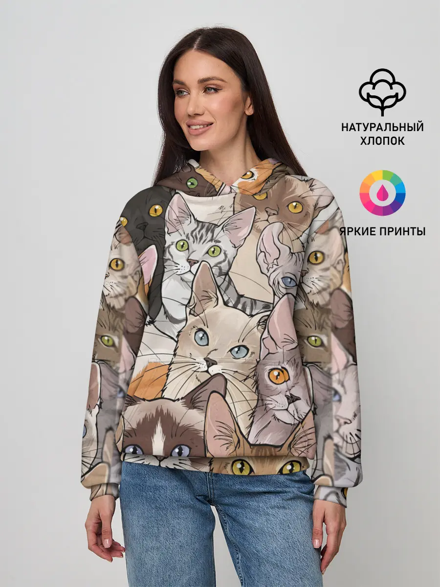 Женское худи / Котики