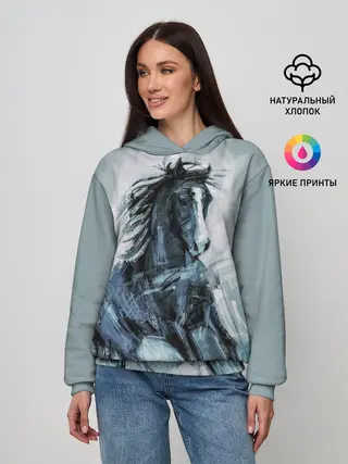 Женское худи / нарисованный конь