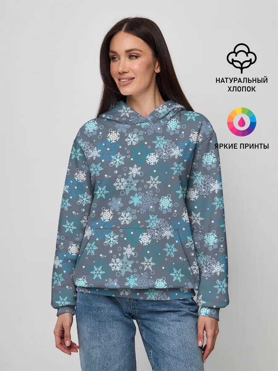 Женское худи / Снежинки